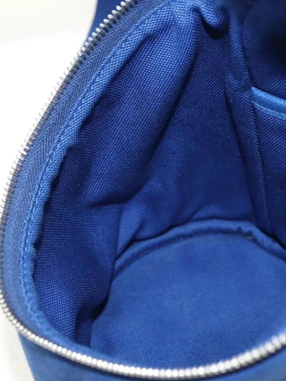 PRADA Shoulder Bag Canvas Blue Silver Auth
